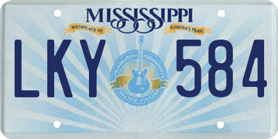 MS license plate LKY584