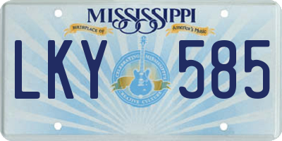 MS license plate LKY585
