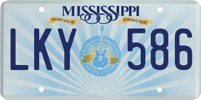 MS license plate LKY586