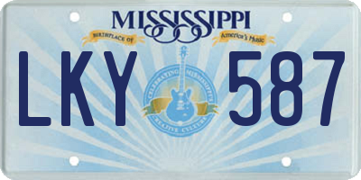 MS license plate LKY587