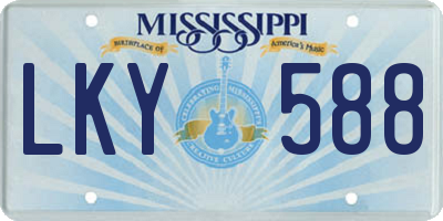 MS license plate LKY588