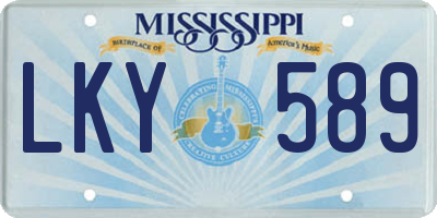 MS license plate LKY589
