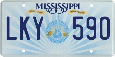 MS license plate LKY590