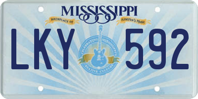 MS license plate LKY592