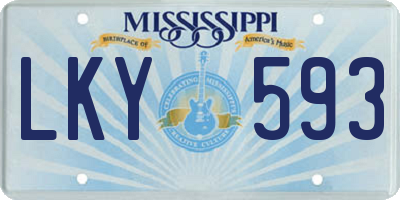 MS license plate LKY593
