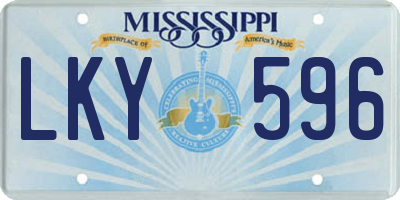 MS license plate LKY596