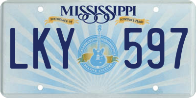 MS license plate LKY597