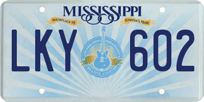 MS license plate LKY602