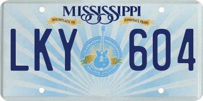 MS license plate LKY604