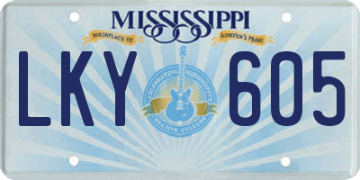 MS license plate LKY605