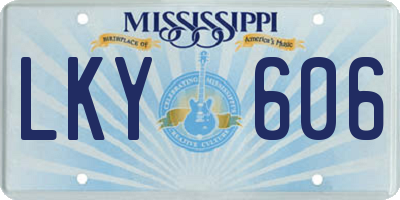 MS license plate LKY606
