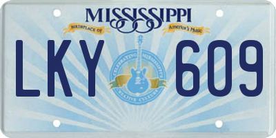 MS license plate LKY609