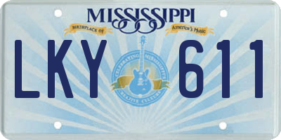 MS license plate LKY611