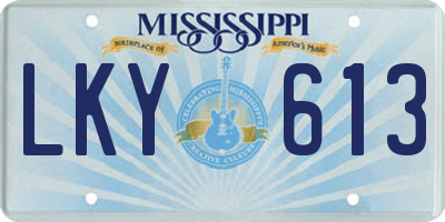 MS license plate LKY613
