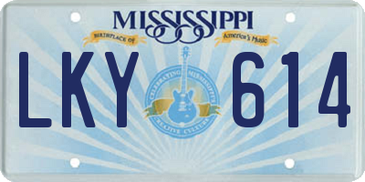 MS license plate LKY614