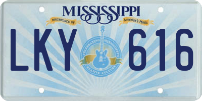 MS license plate LKY616
