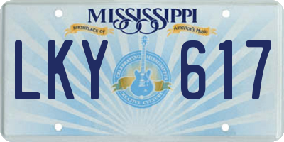 MS license plate LKY617