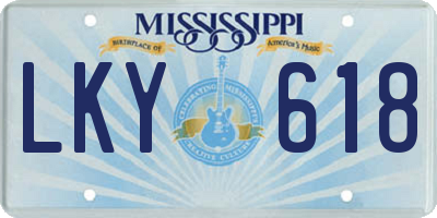 MS license plate LKY618