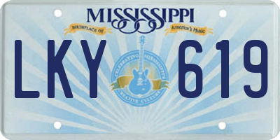 MS license plate LKY619
