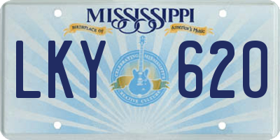MS license plate LKY620