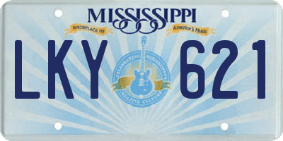 MS license plate LKY621