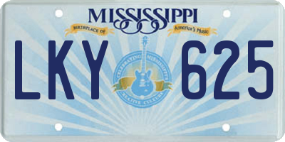 MS license plate LKY625