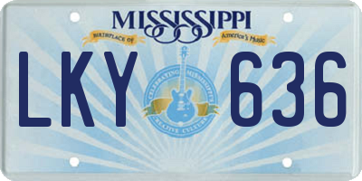 MS license plate LKY636