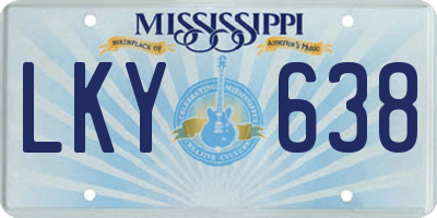 MS license plate LKY638