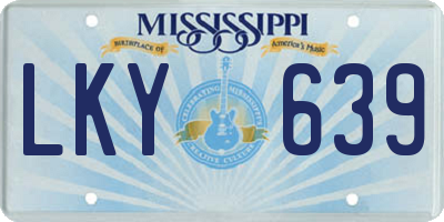 MS license plate LKY639
