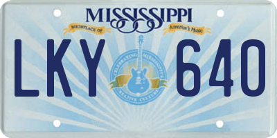 MS license plate LKY640