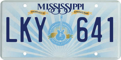 MS license plate LKY641