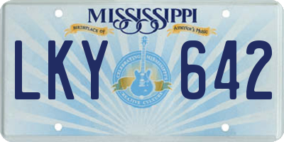 MS license plate LKY642