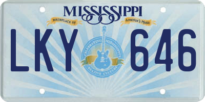 MS license plate LKY646