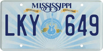 MS license plate LKY649