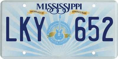 MS license plate LKY652