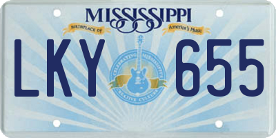 MS license plate LKY655