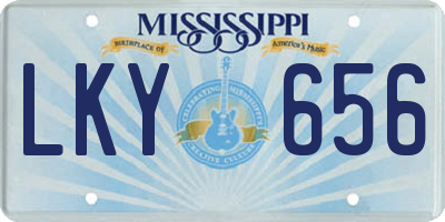 MS license plate LKY656