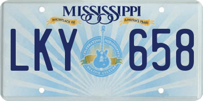 MS license plate LKY658