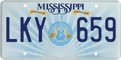 MS license plate LKY659