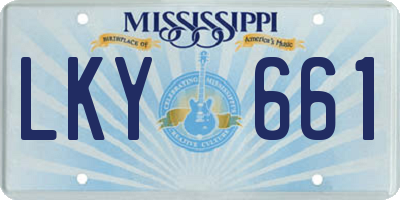 MS license plate LKY661