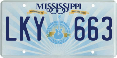 MS license plate LKY663