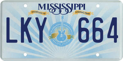 MS license plate LKY664