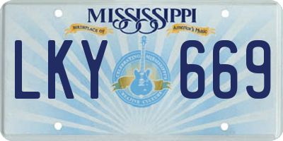MS license plate LKY669