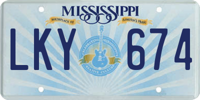 MS license plate LKY674