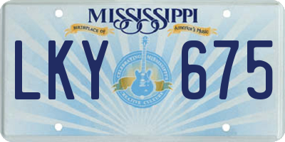 MS license plate LKY675