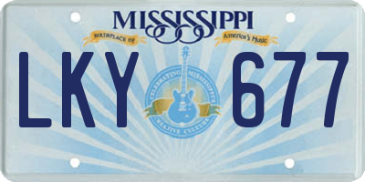 MS license plate LKY677