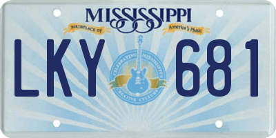 MS license plate LKY681