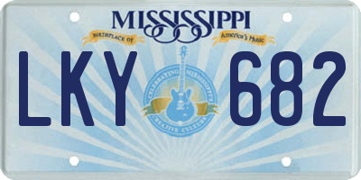 MS license plate LKY682