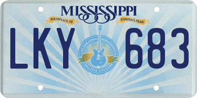 MS license plate LKY683