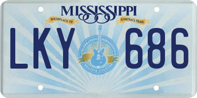 MS license plate LKY686